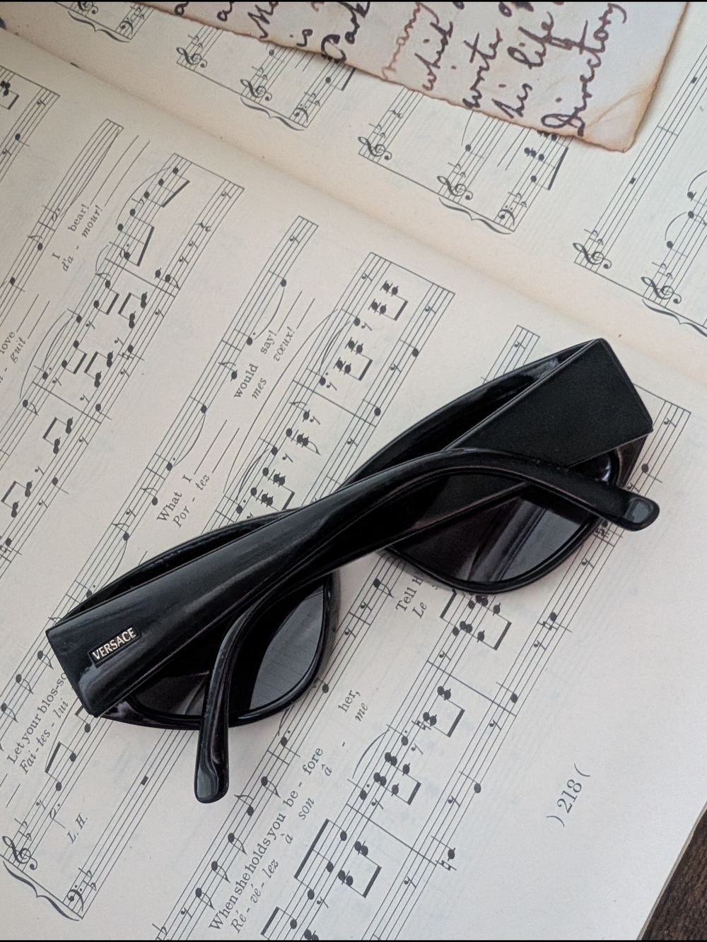 Vintage 90s Versace Black Sunglasses with Gold Accents - Picture 5 of 14